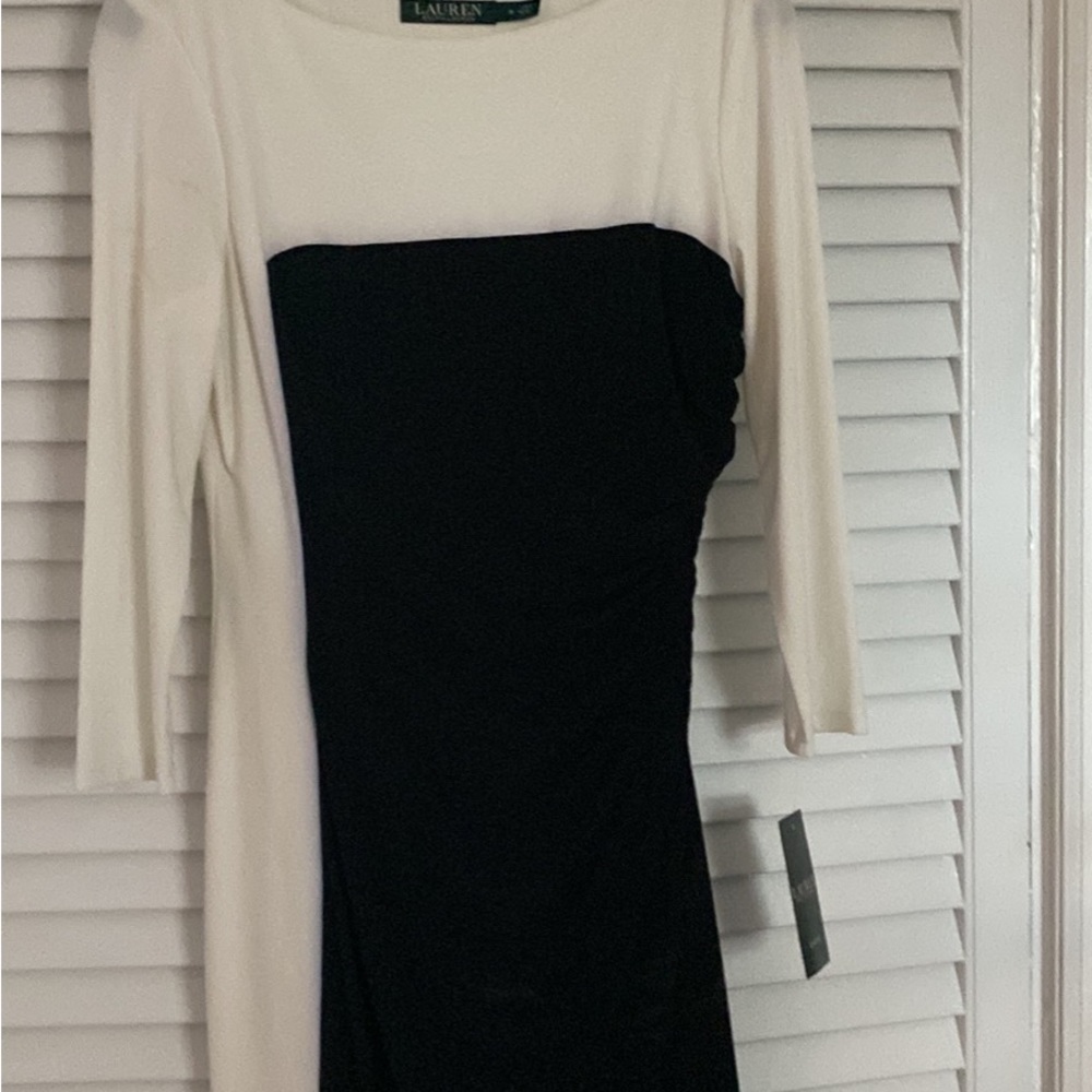 Black and white long sleeve dress